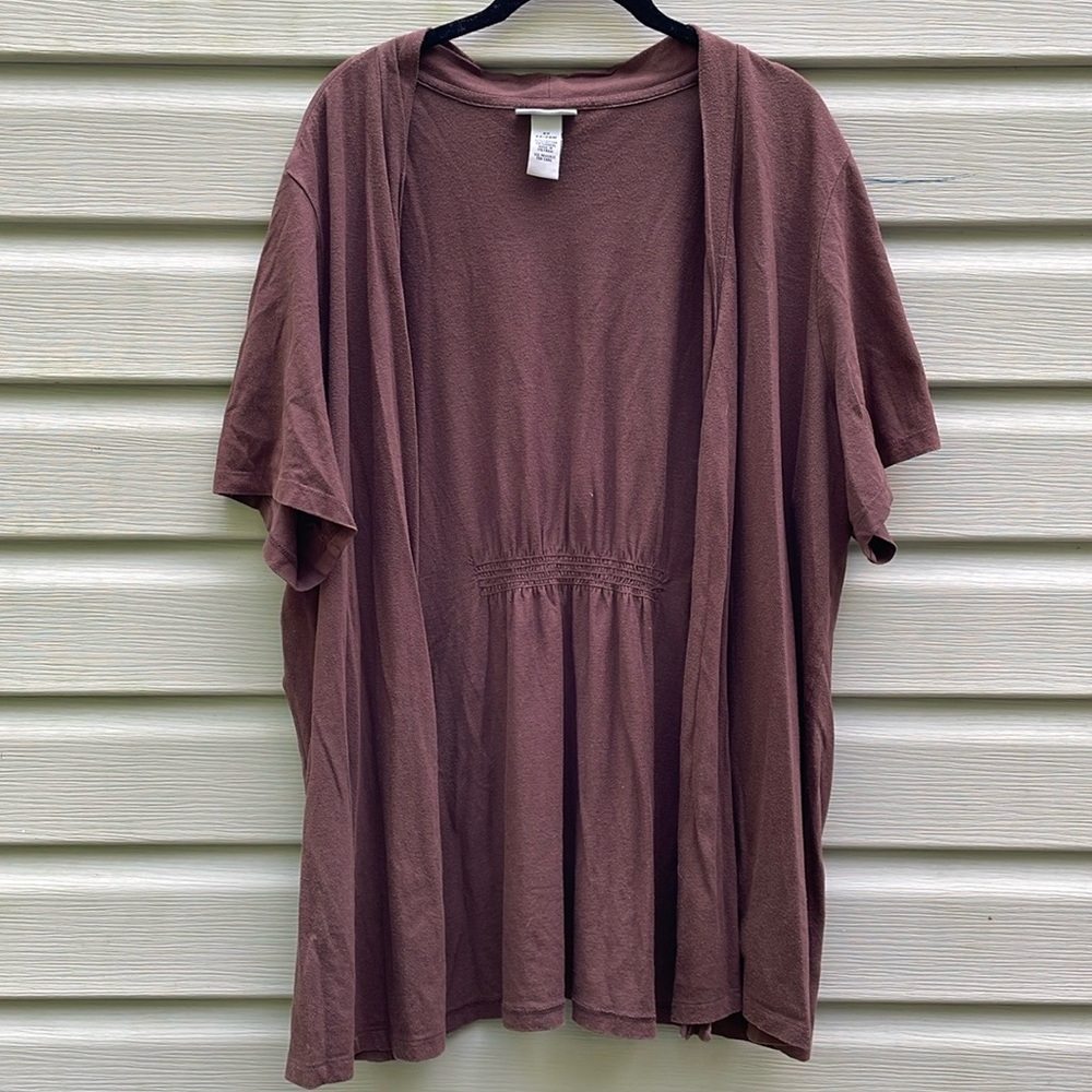 Catherines Brown Open-Front Cardigan